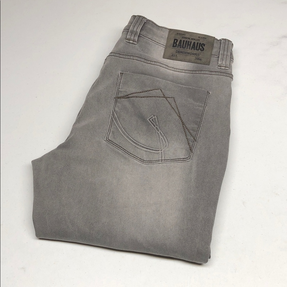 LIKE NEW MENS JEANIOLOGIE GRAY BAUHAUS STRAIGHT FIT JEANS 34x32 ⭐️